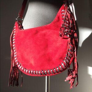 Michael Kors NEW Red Studded Tassel Hobo Bag